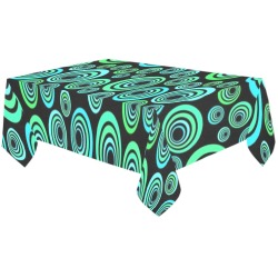 Retro Psychedelic Pretty Green Pattern Cotton Linen Tablecloth 60"x120"