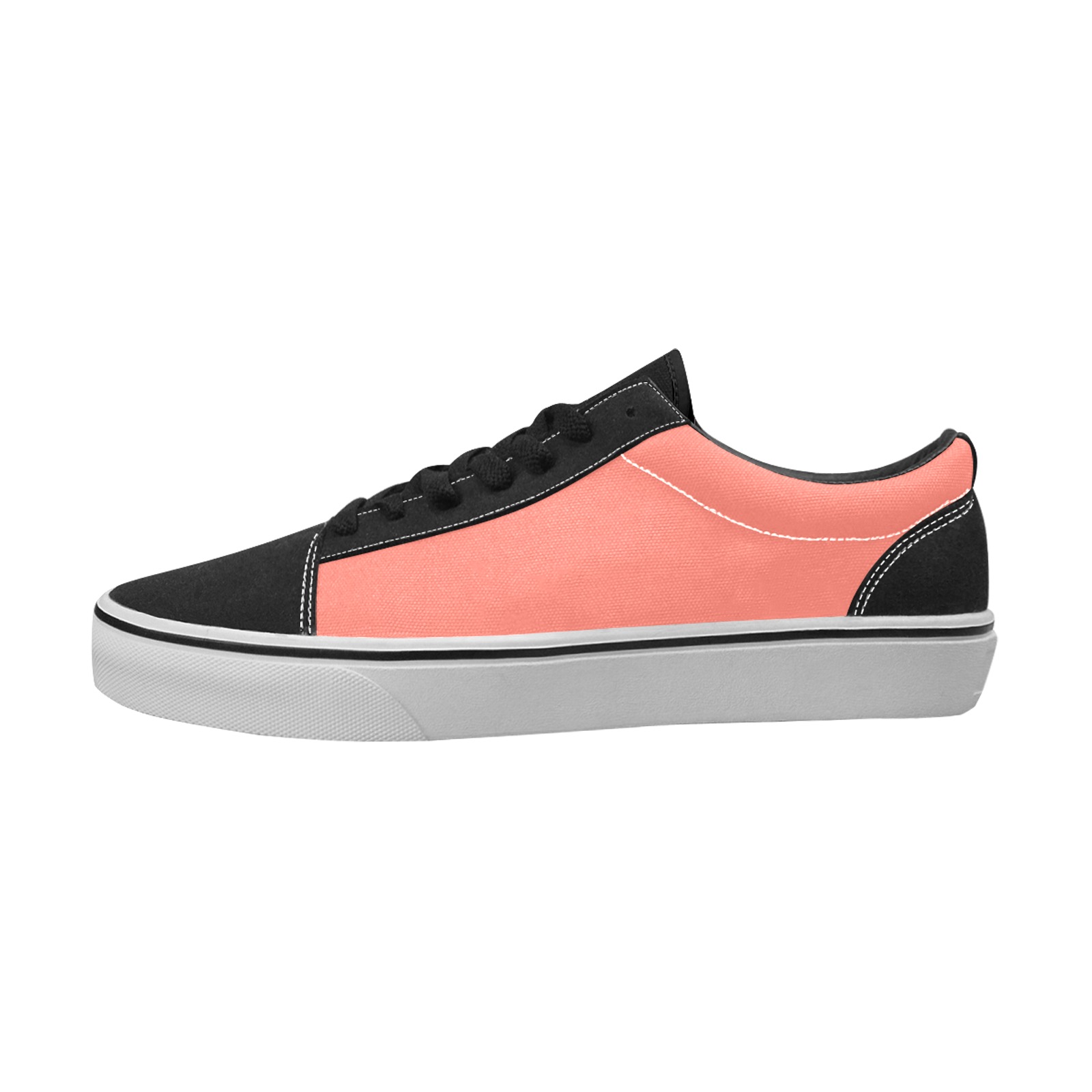color salmon Women's Low Top Skateboarding Shoes (Model E001-2)