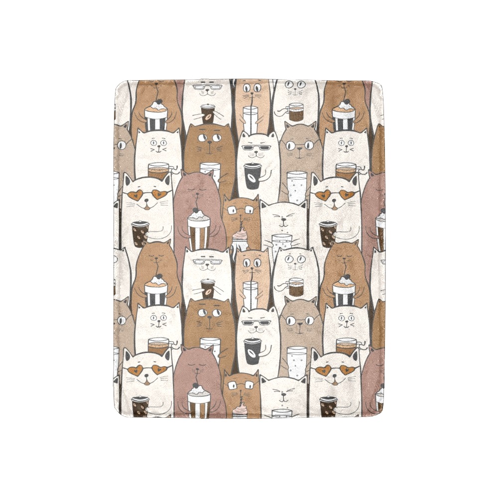 Cats and Coffee Ultra-Soft Micro Fleece Blanket 30''x40''