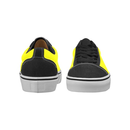 color yellow Women's Low Top Skateboarding Shoes (Model E001-2)