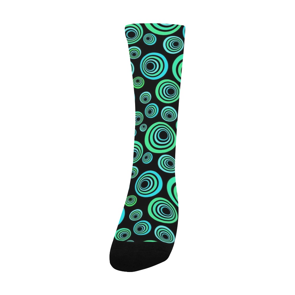 Retro Psychedelic Pretty Green Pattern Men's Custom Socks