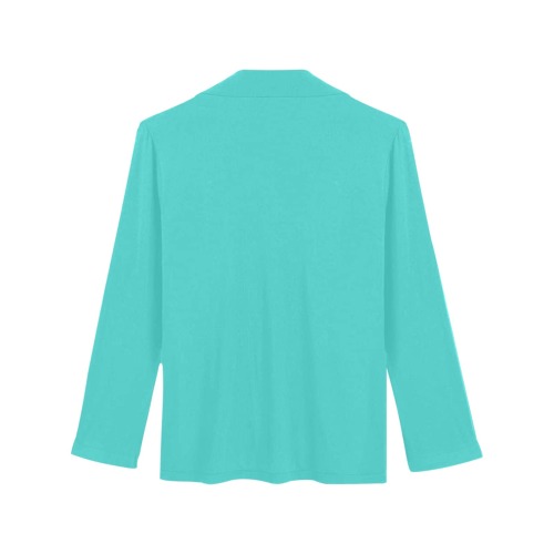 color medium turquoise Women's Long Sleeve Pajama Shirt