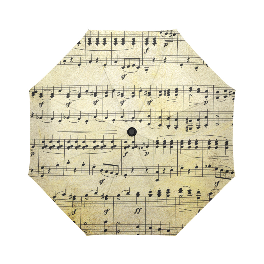 UMB BlackOnCream Music Auto-Foldable Umbrella (Model U04)
