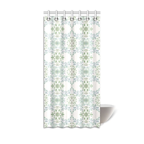 Blue and Green watercolor pattern Shower Curtain 36"x72"
