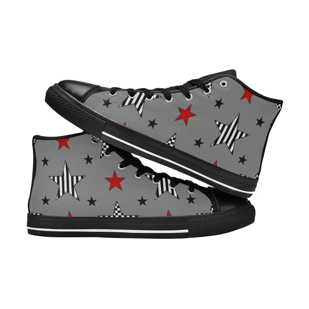 Punk Stars Men’s Classic High Top Canvas Shoes (Model 017)