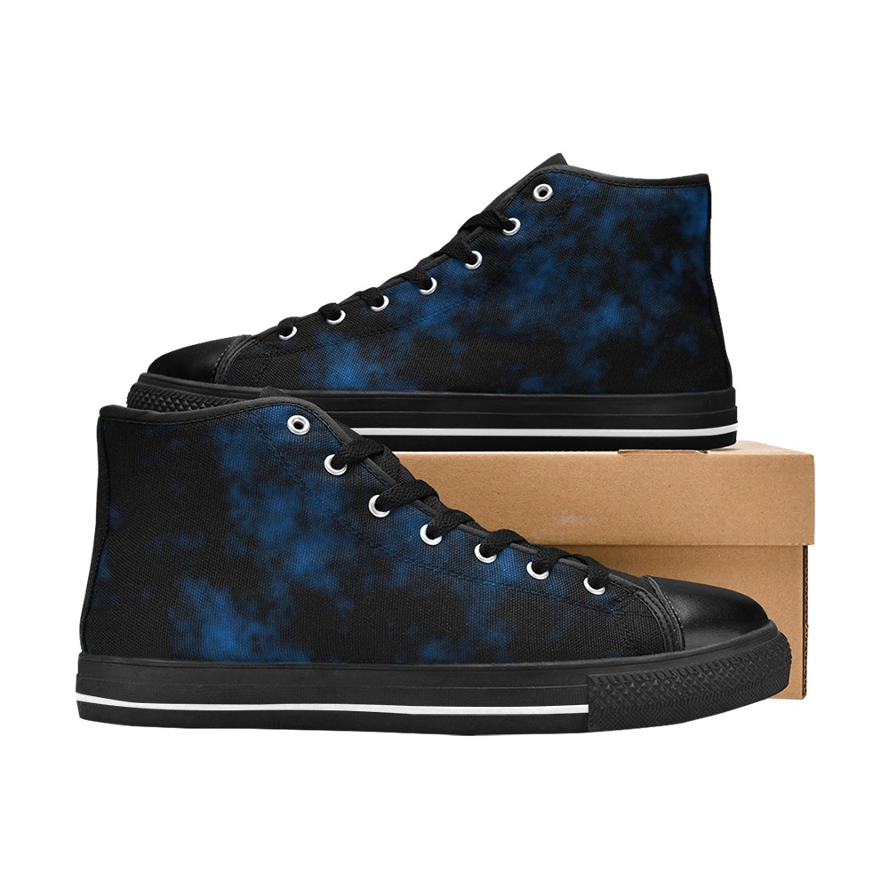 Necrosis - Blue Women's Classic High Top Canvas Shoes (Model 017)