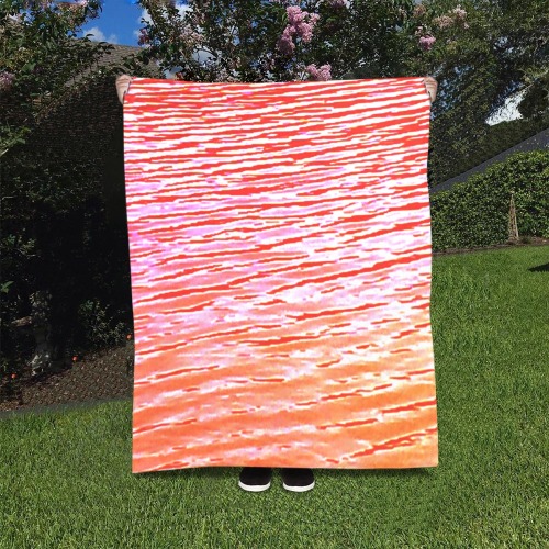 Orange and red water Quilt 40"x50"