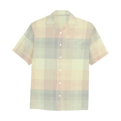 Candy Sweet Pastel Pattern Checkers Hawaiian Shirt with Chest Pocket (Model T58)