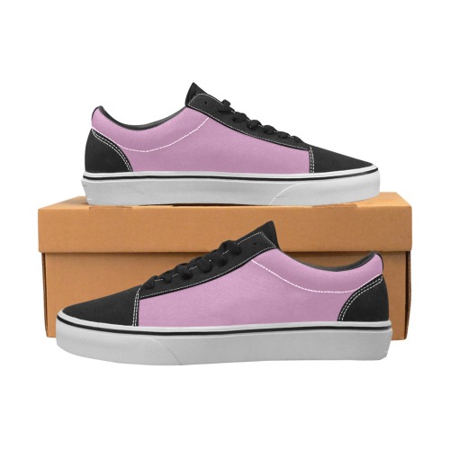 color mauve Women's Low Top Skateboarding Shoes (Model E001-2)