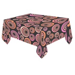 Retro Psychedelic Pretty Orange Pattern Cotton Linen Tablecloth 60"x 84"