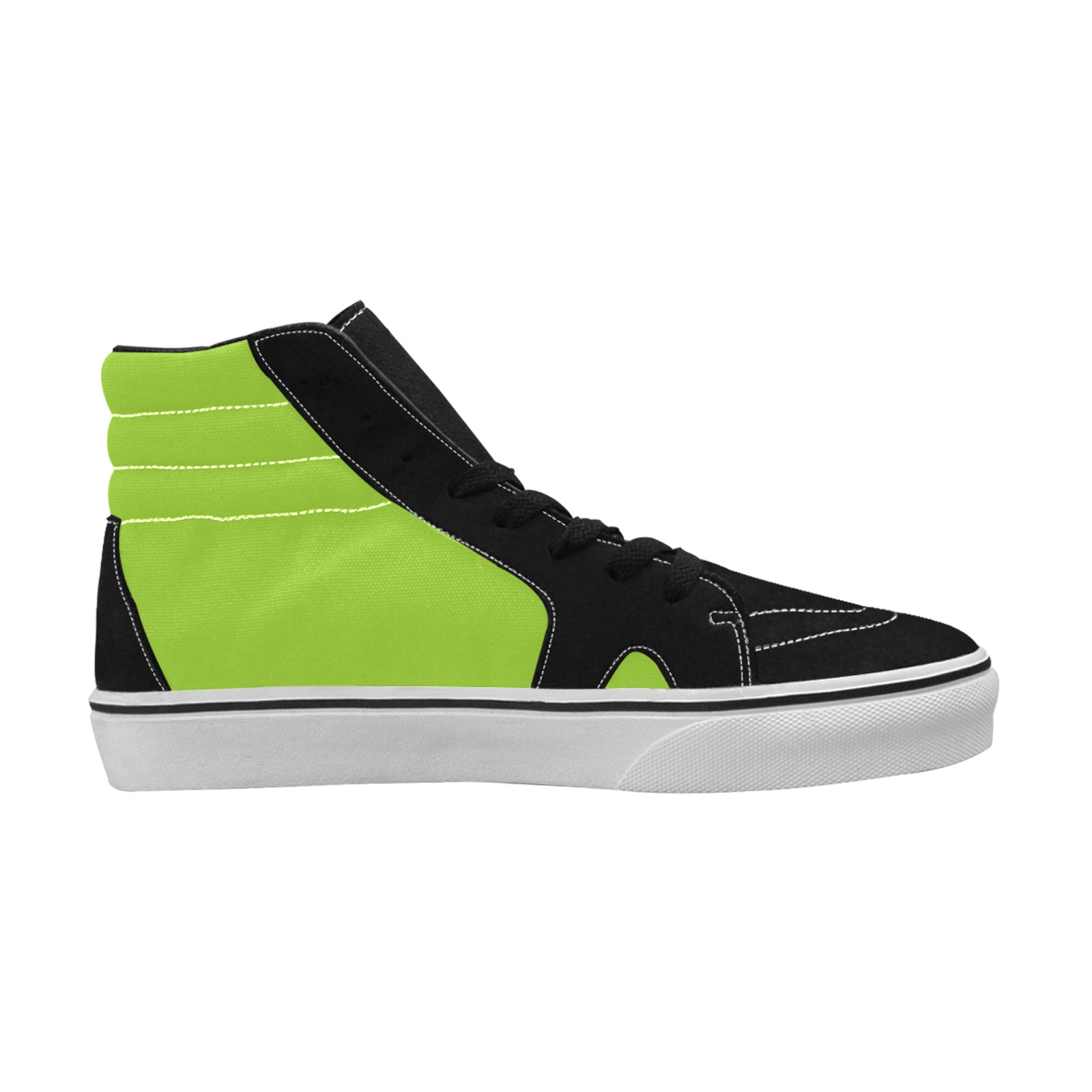 color yellow green Women's High Top Skateboarding Shoes (Model E001-1)
