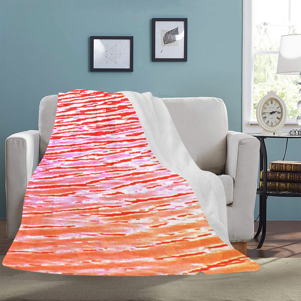 Orange and red water Ultra-Soft Micro Fleece Blanket 60"x80"