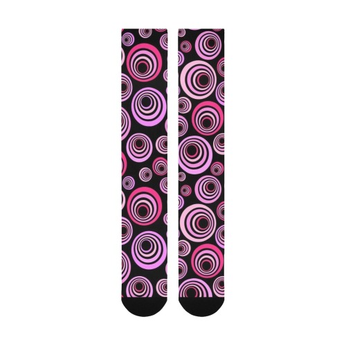 Retro Psychedelic Pretty Pink Pattern Over-The-Calf Socks