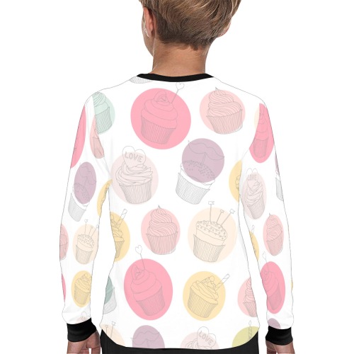 Colorful Cupcakes Kids' All Over Print Long Sleeve T-shirt (Model T51)
