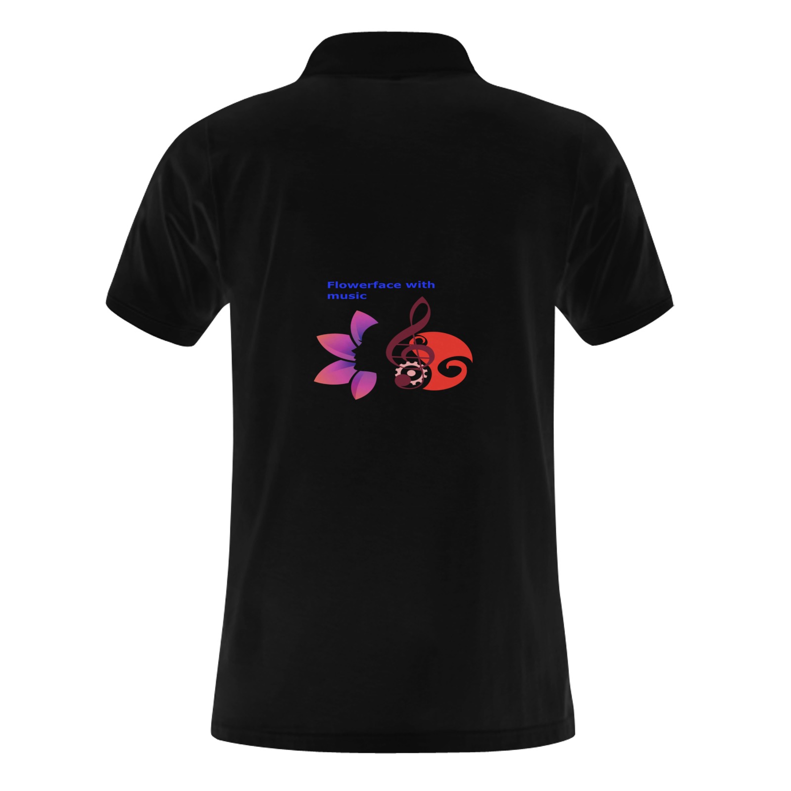 Flower face with music Men's Polo Shirt (Model T24)