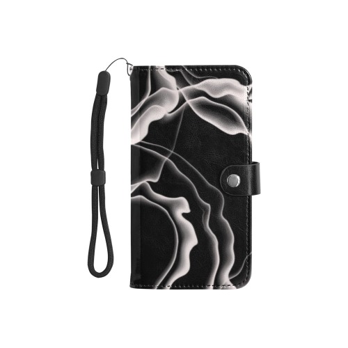 Monochrome Ink Flip Leather Purse for Mobile Phone/Small (Model 1704)