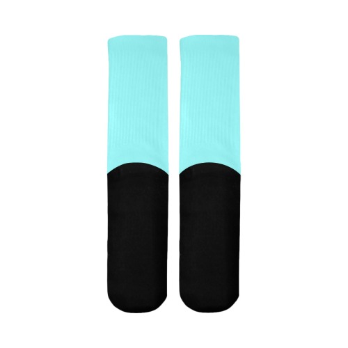 color ice blue Mid-Calf Socks (Black Sole)