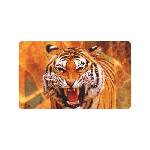 Tiger and Flame Doormat 30"x18" (Black Base)