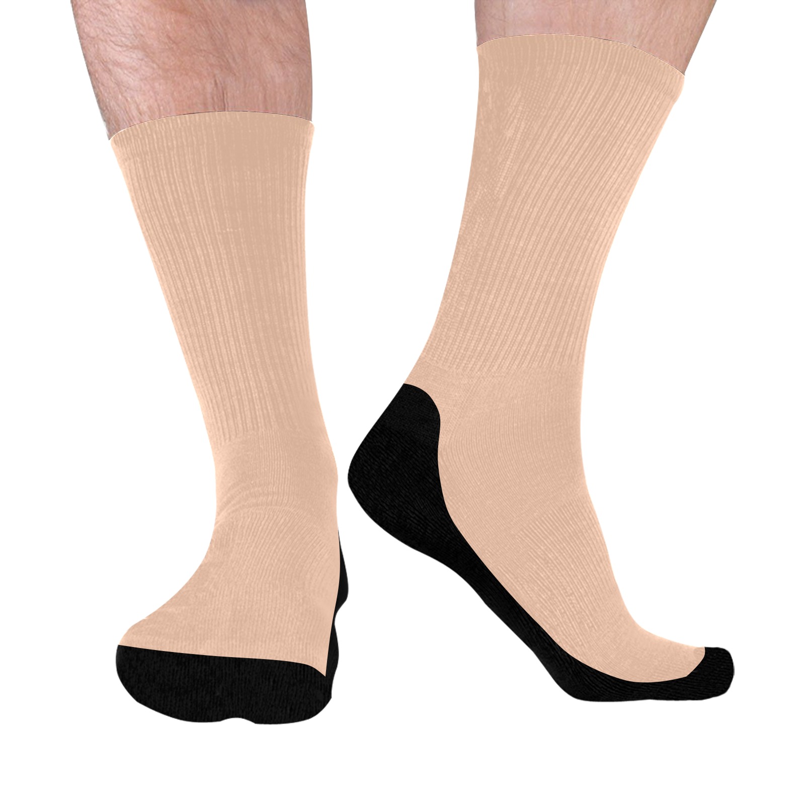 color apricot Mid-Calf Socks (Black Sole)
