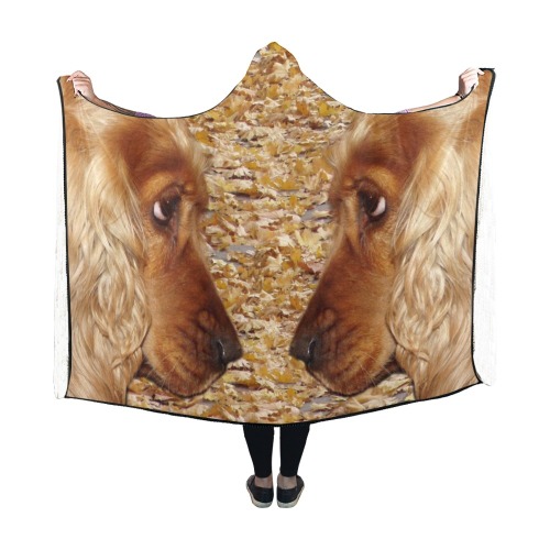 Dog Cocker Spaniel Hooded Blanket 60''x50''