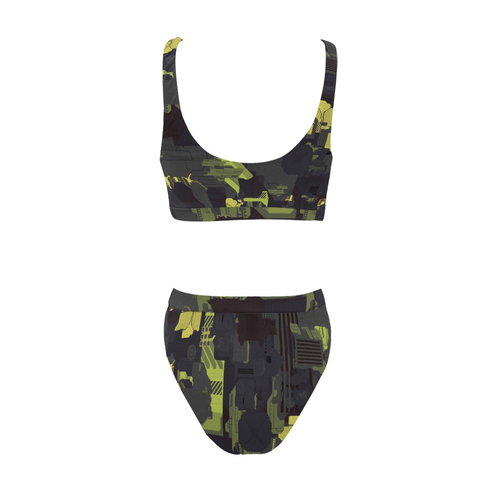 Urban Camouflage Sport Top & High-Waisted Bikini Swimsuit (Model S07 ...