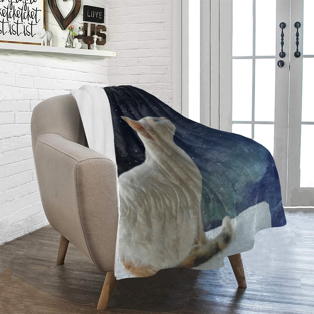 Cat and Moon Ultra-Soft Micro Fleece Blanket 30''x40''