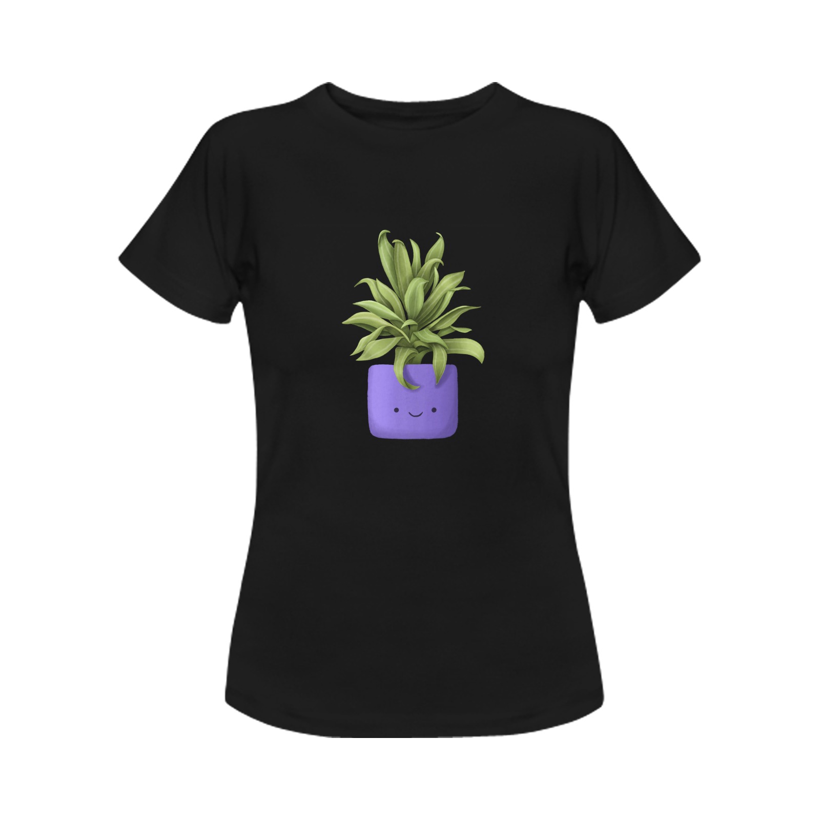 Happy plant purple plant pot Women's T-Shirt in USA Size (Front Printing Only)