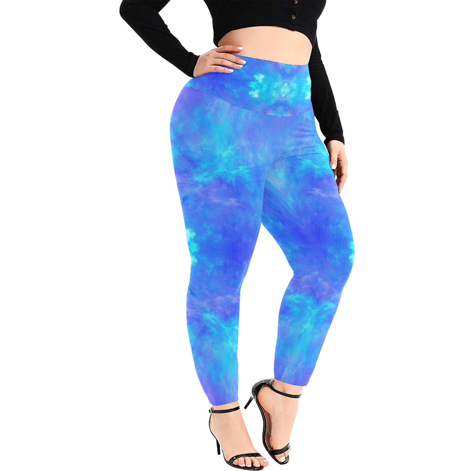 Into the Void Women's Extra Plus Size High Waist Leggings (Model L45)