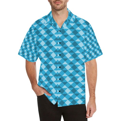 hawain-blue diamond Hawaiian Shirt (Model T58)