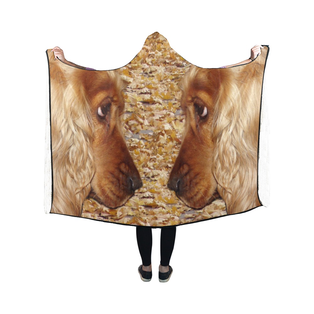 Dog Cocker Spaniel Hooded Blanket 50''x40''