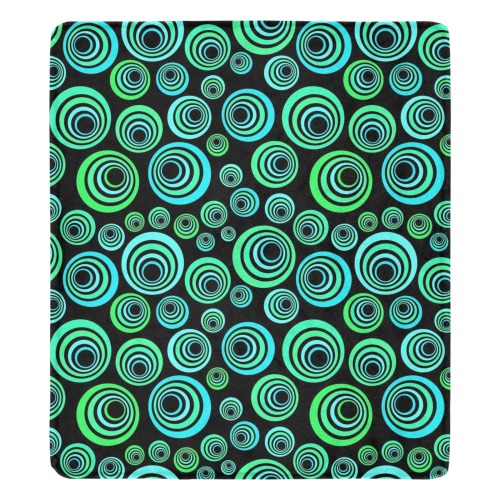 Retro Psychedelic Pretty Green Pattern Ultra-Soft Micro Fleece Blanket 70''x80''