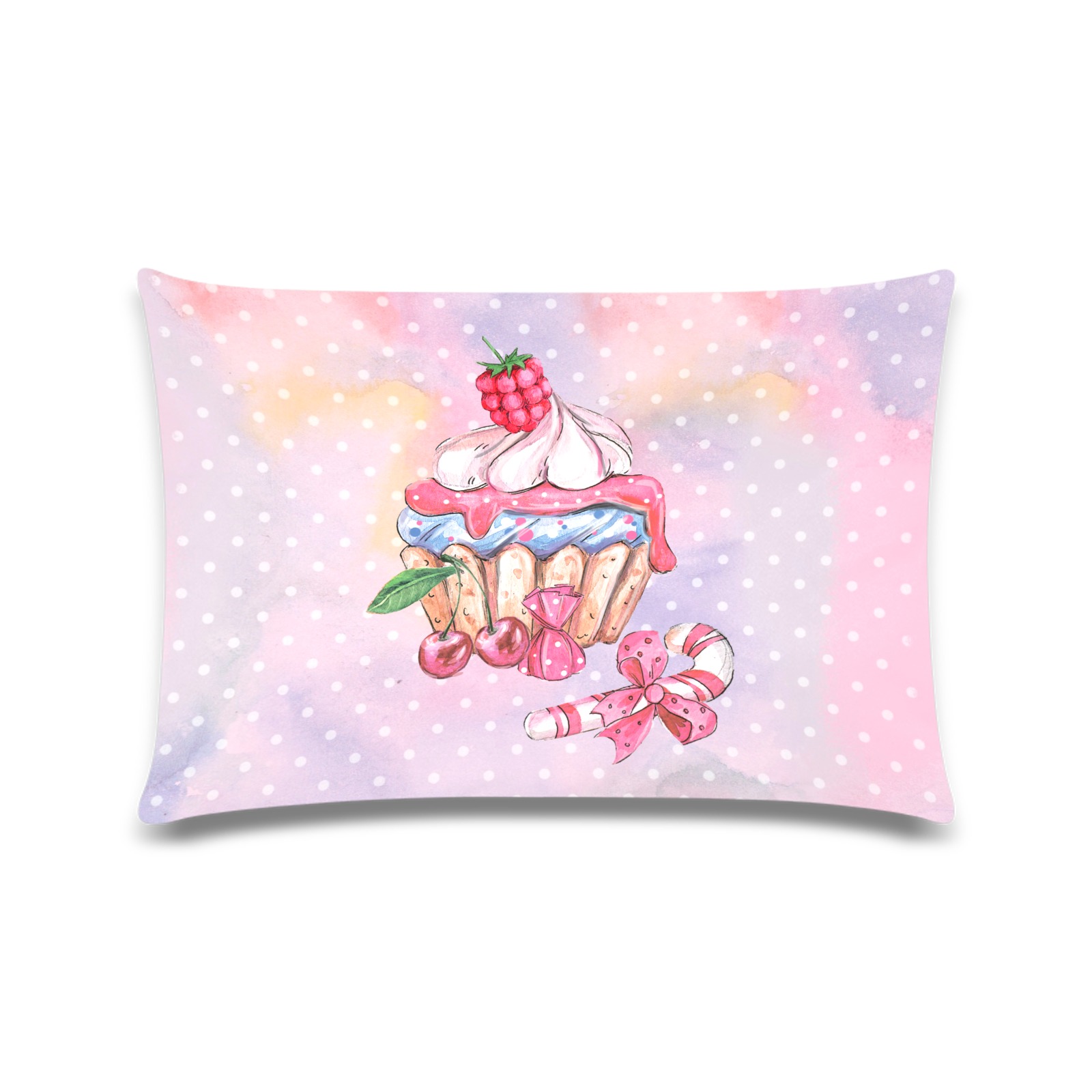 cupcake Custom Rectangle Pillow Case 16"x24" (one side)