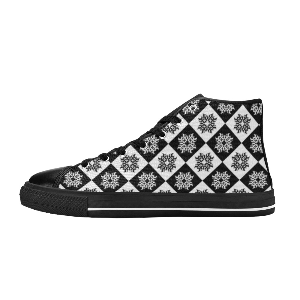 Tribal Harlequin Women's Classic High Top Canvas Shoes (Model 017)