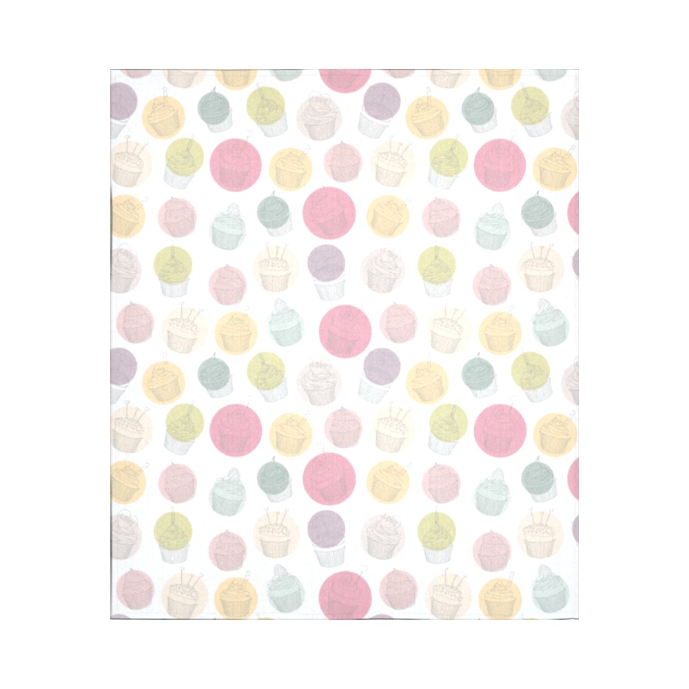 Colorful Cupcakes Cotton Linen Wall Tapestry 51"x 60"