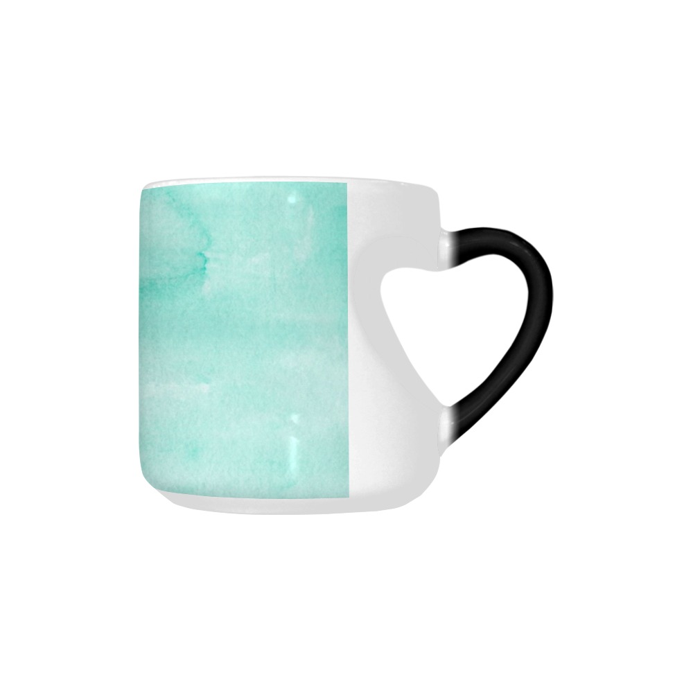 Love for the Beach - turquoise watercolor background Heart-shaped Morphing Mug
