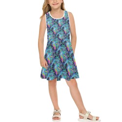 futuristic Girls' Sleeveless Sundress (Model D56)