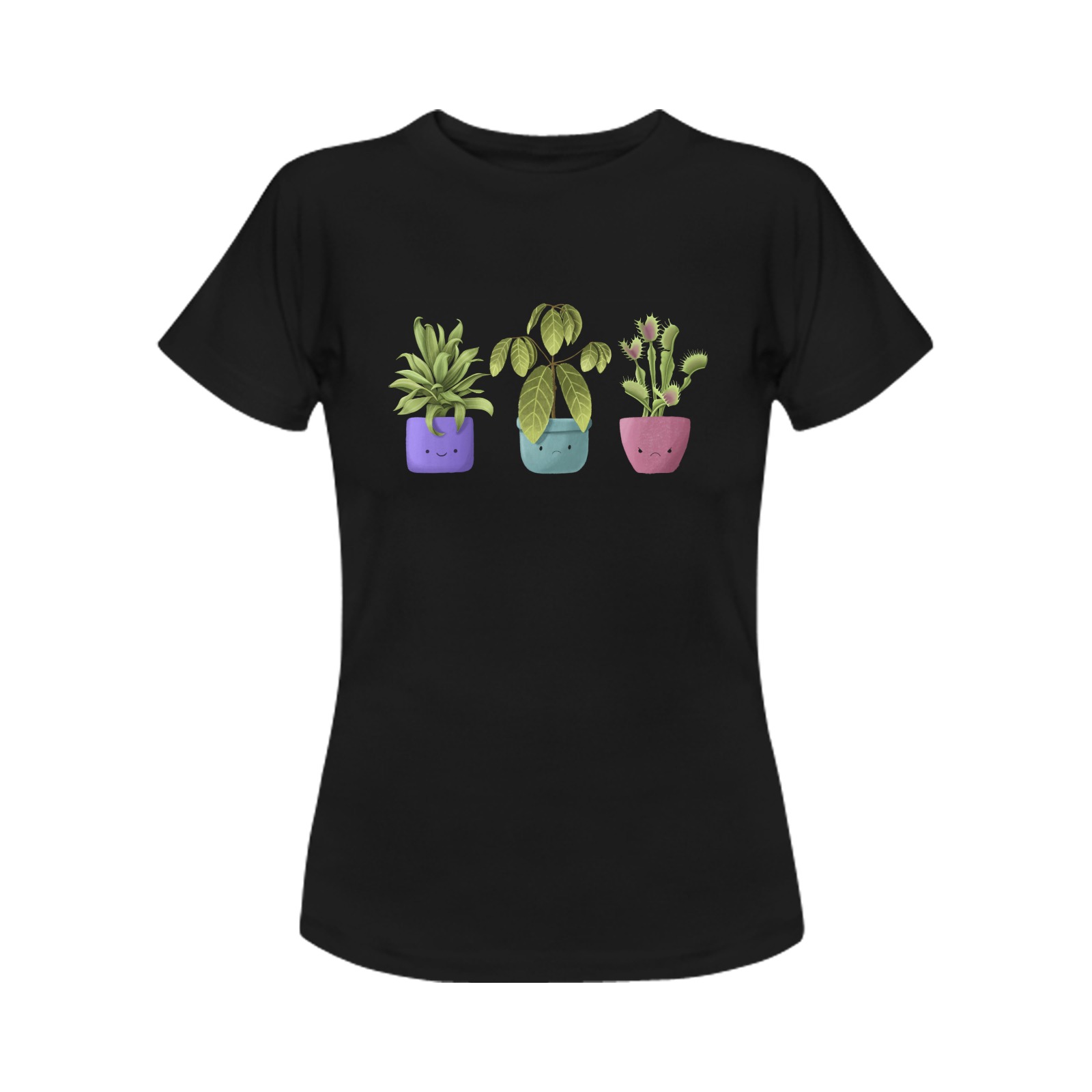 Happy sad angry plants with emotions Women's T-Shirt in USA Size (Front Printing Only)