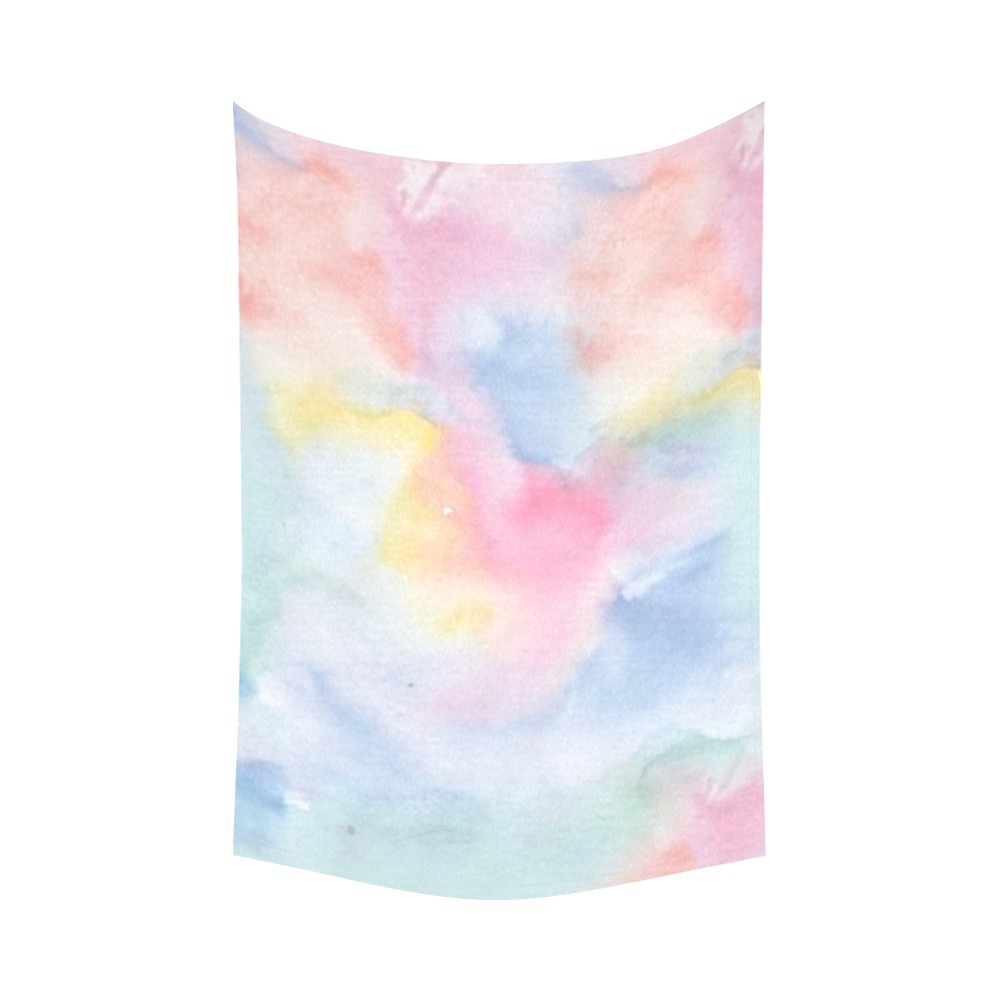 Colorful watercolor Cotton Linen Wall Tapestry 60"x 90"