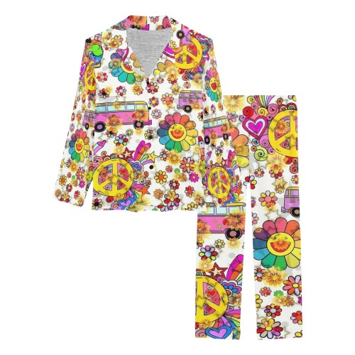 Flower Power 70er by Nico Bielow Women's Long Pajama Set