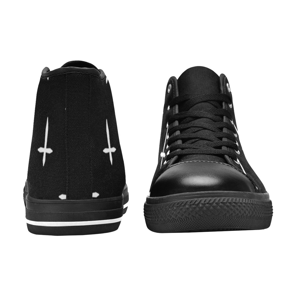 Inverted Cross Women's Classic High Top Canvas Shoes (Model 017)