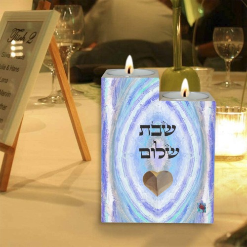 water shabbat candles Wooden Candle Holder (Without Candle)