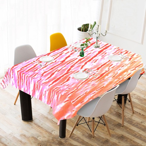 Orange and red water Cotton Linen Tablecloth 60"x 104"