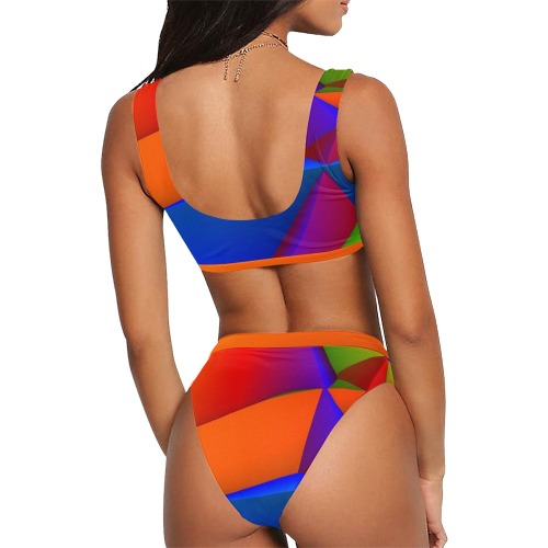 Circuses Sport Top & High-Waisted Bikini Swimsuit (Model S07)