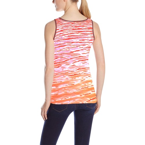 Orange and red water All Over Print Tank Top for Women (Model T43)