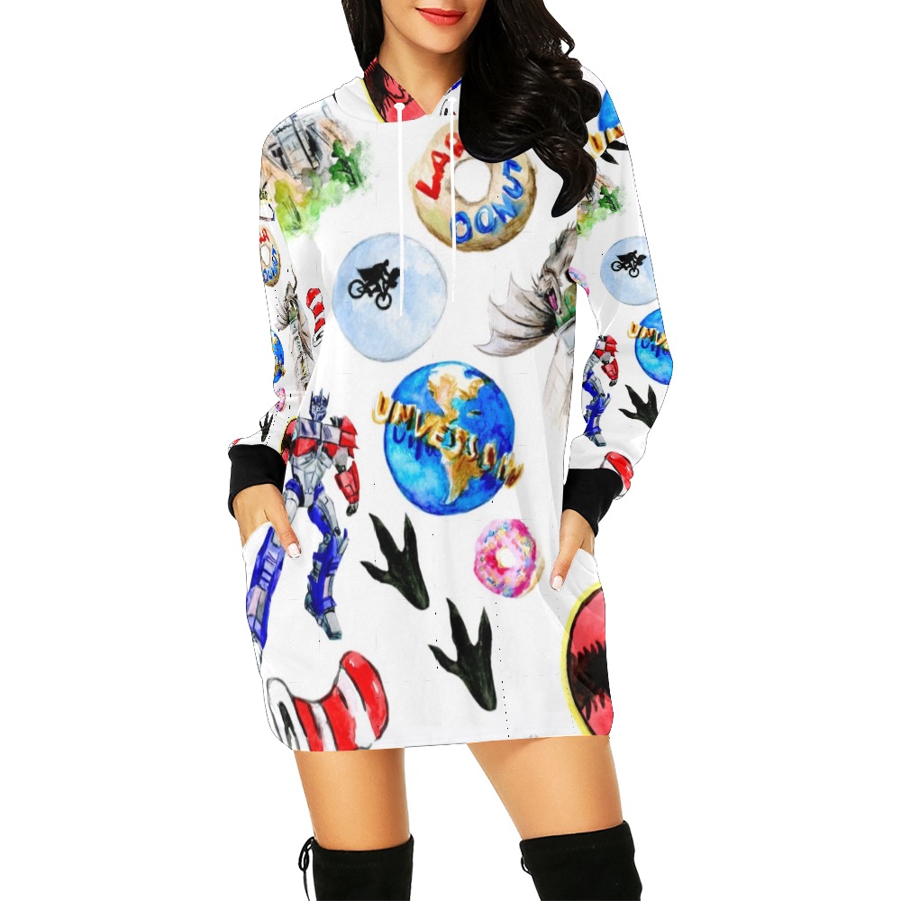 20D80482-840E-415F-9E58-1ED3C6EB7496 All Over Print Hoodie Mini Dress (Model H27)