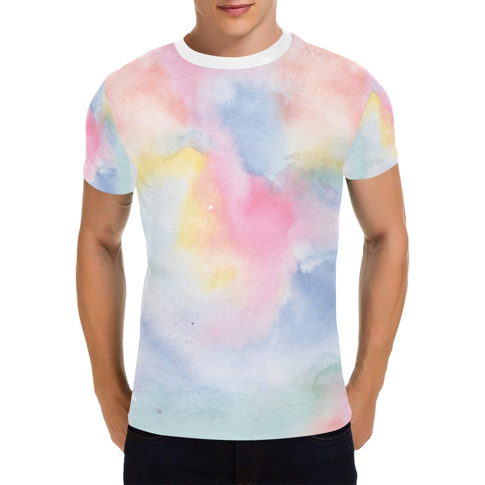 Colorful watercolor All Over Print T-Shirt for Men (USA Size) (Model T40)