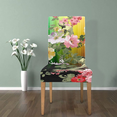 Rainbow Flora 1 Removable Dining Chair Cover