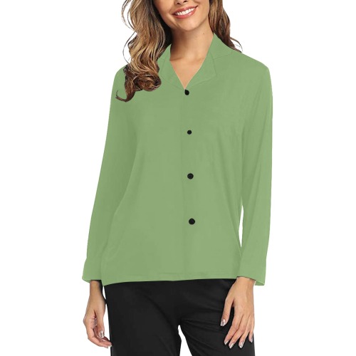 color asparagus Women's Long Sleeve Pajama Shirt
