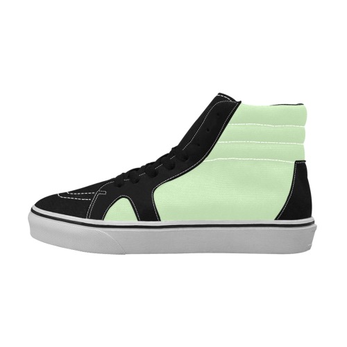 color tea green Women's High Top Skateboarding Shoes (Model E001-1)