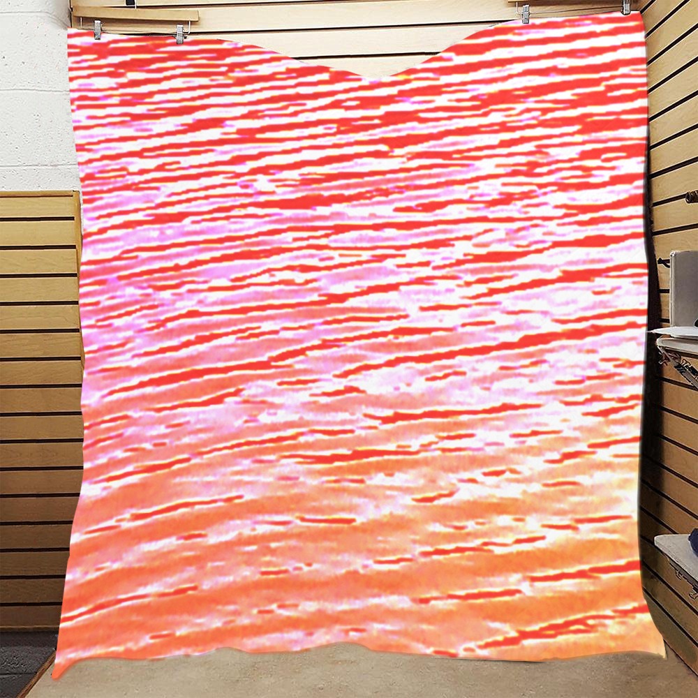 Orange and red water Quilt 60"x70"